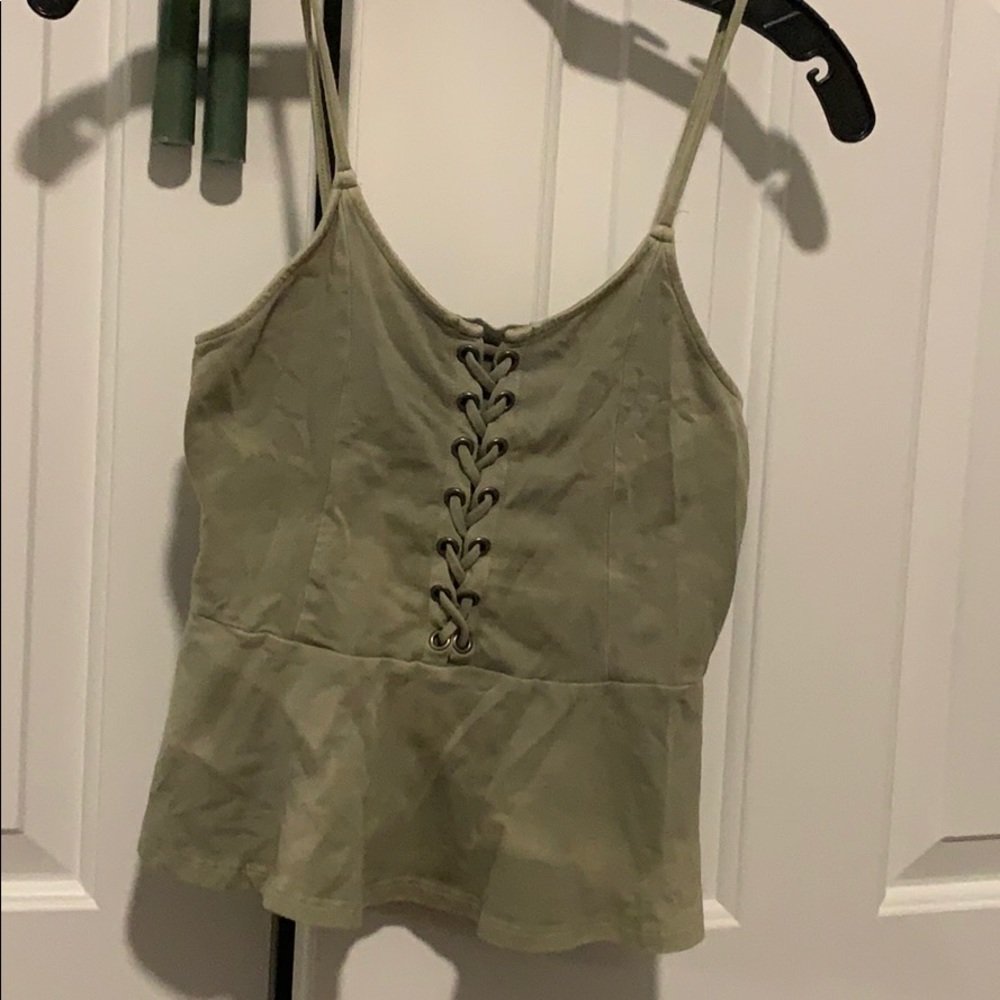 Army green tank top
